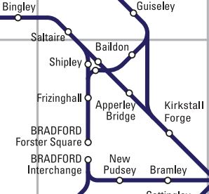 Map of the Railways around Shipley